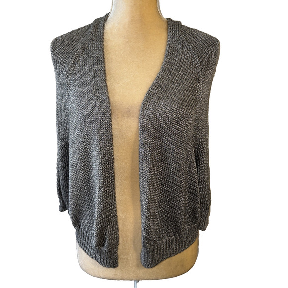 Vince Knot Gray Knit Short Sleeve Cardigan Size S - Picture 1 of 9